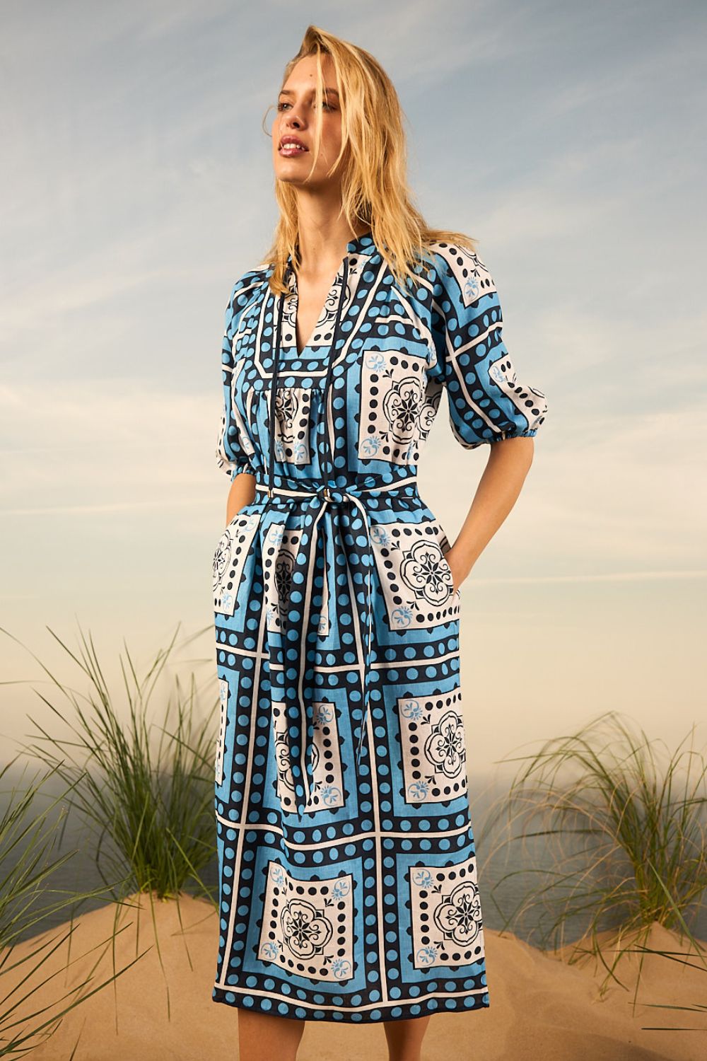 bay dress design Byron Bay Dress - Aquatic Geo