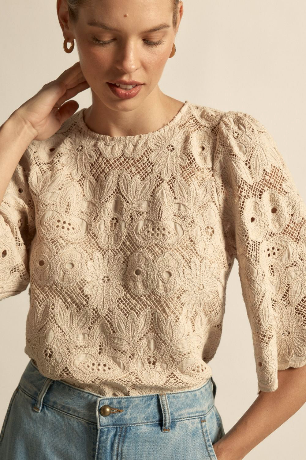glisten top - vintage cream – zoe kratzmann