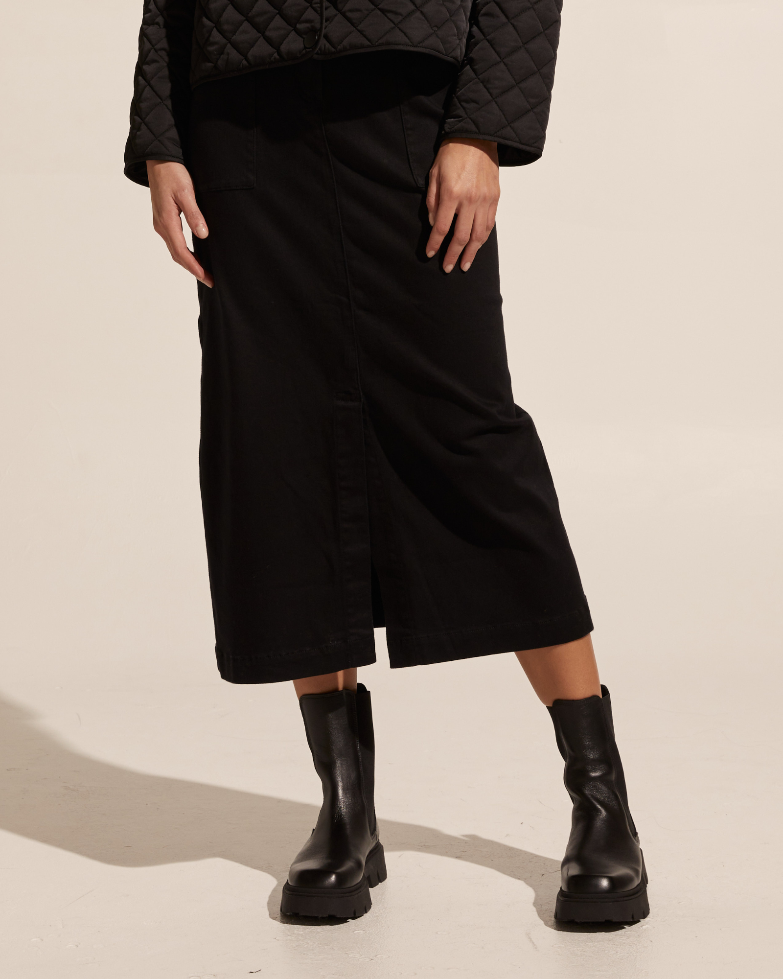 Black a line skirt loft best sale