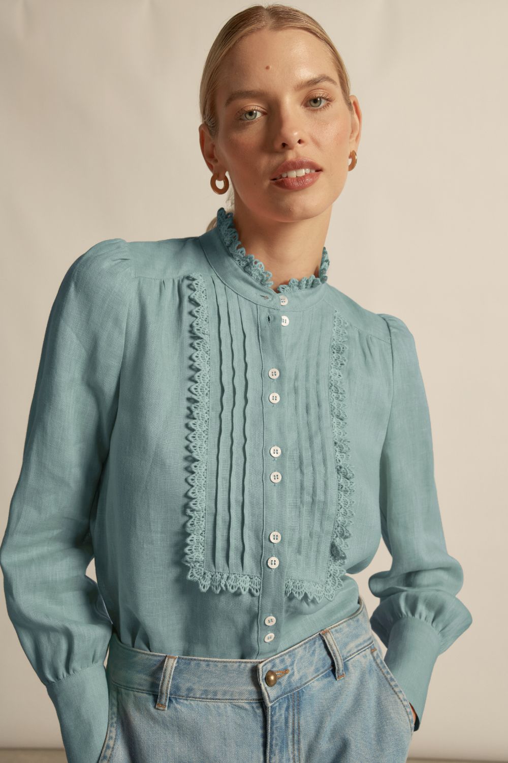 haze top - dusty blue