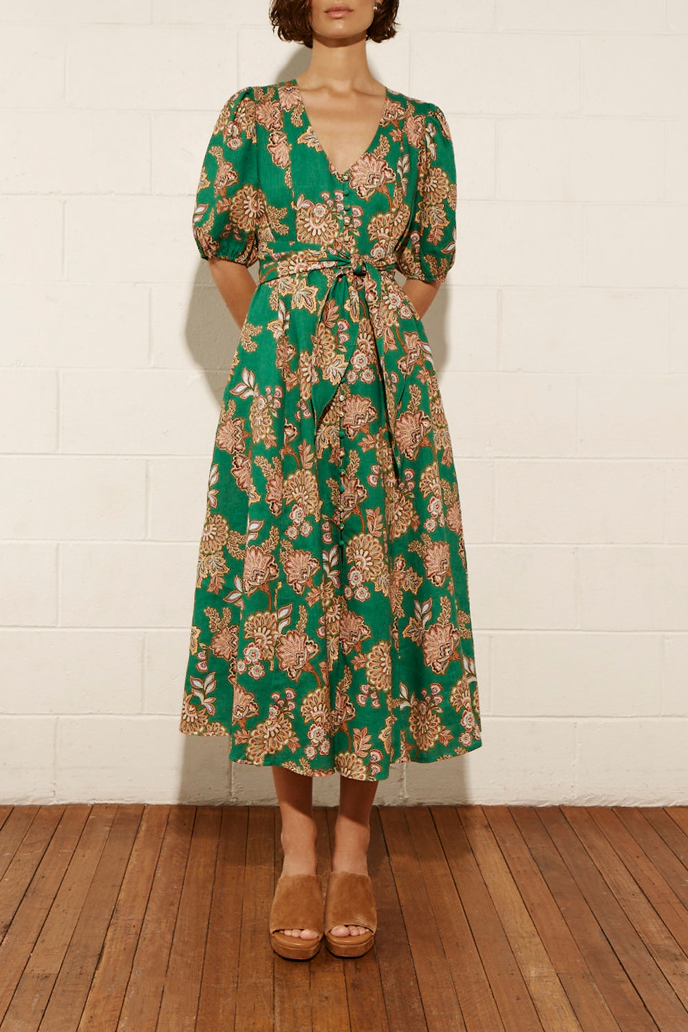 ebb dress - k'gari palm green