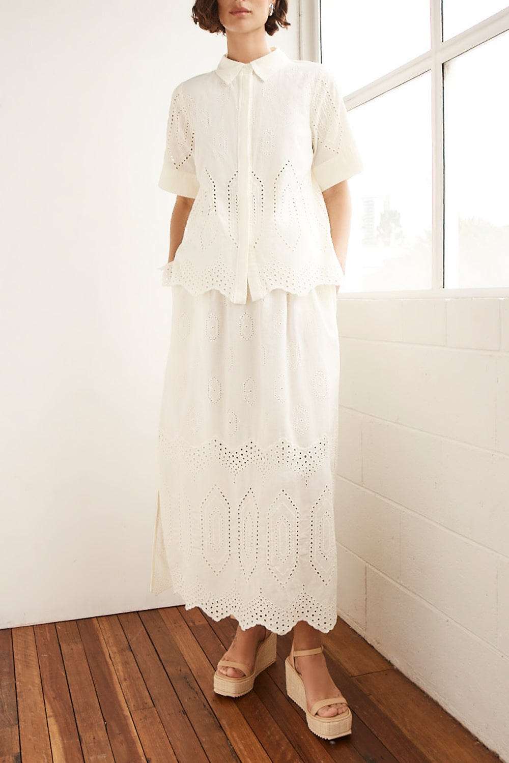 Fond Skirt in Cream Broderie Fond Skirt in Cream Broderie