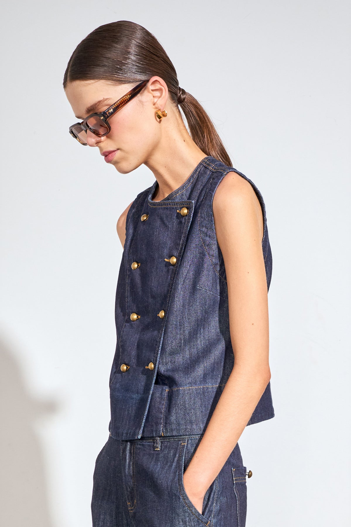 charge vest - dark denim|  zoe kratzmann| considered design