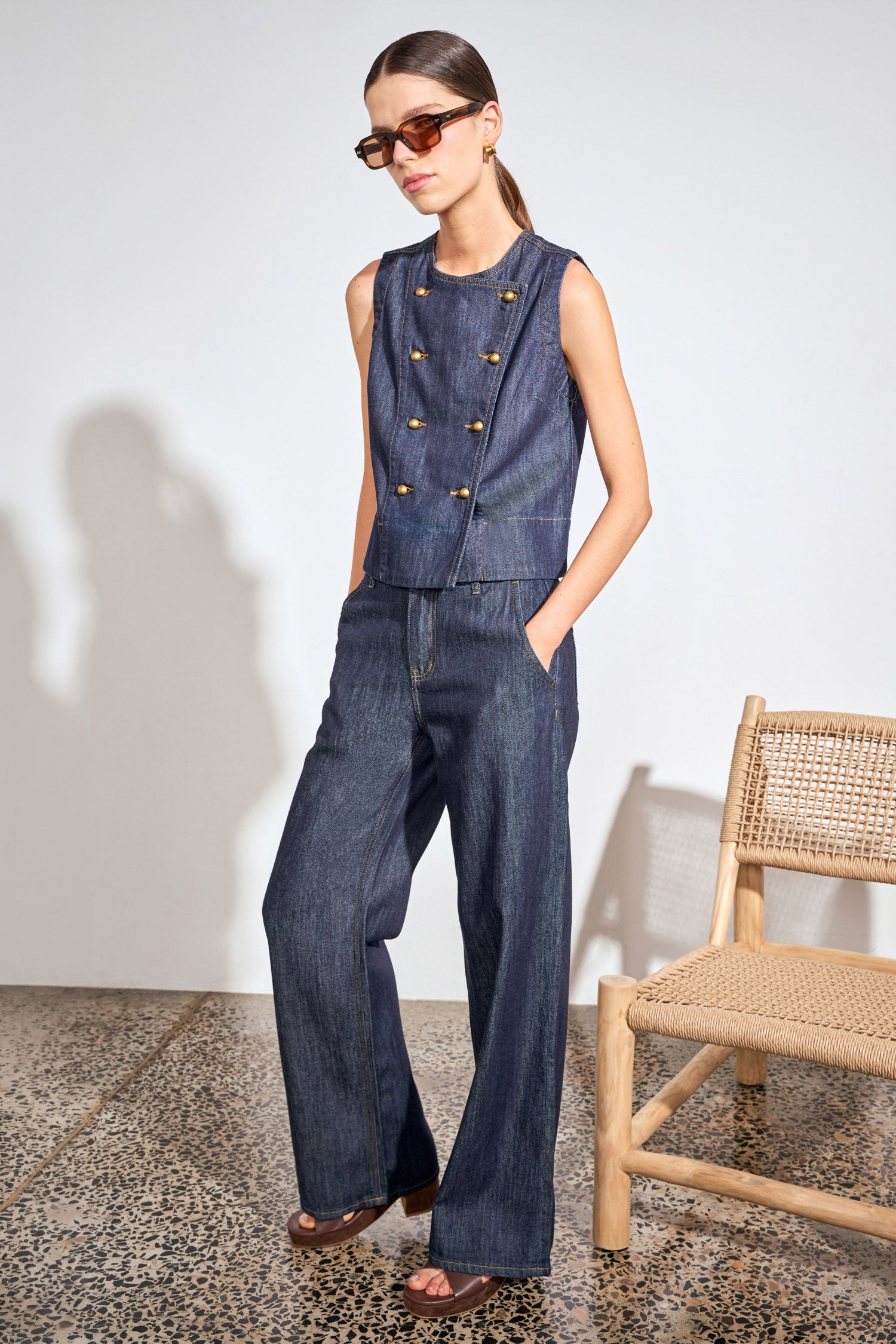 charge vest - dark denim|  zoe kratzmann| considered design