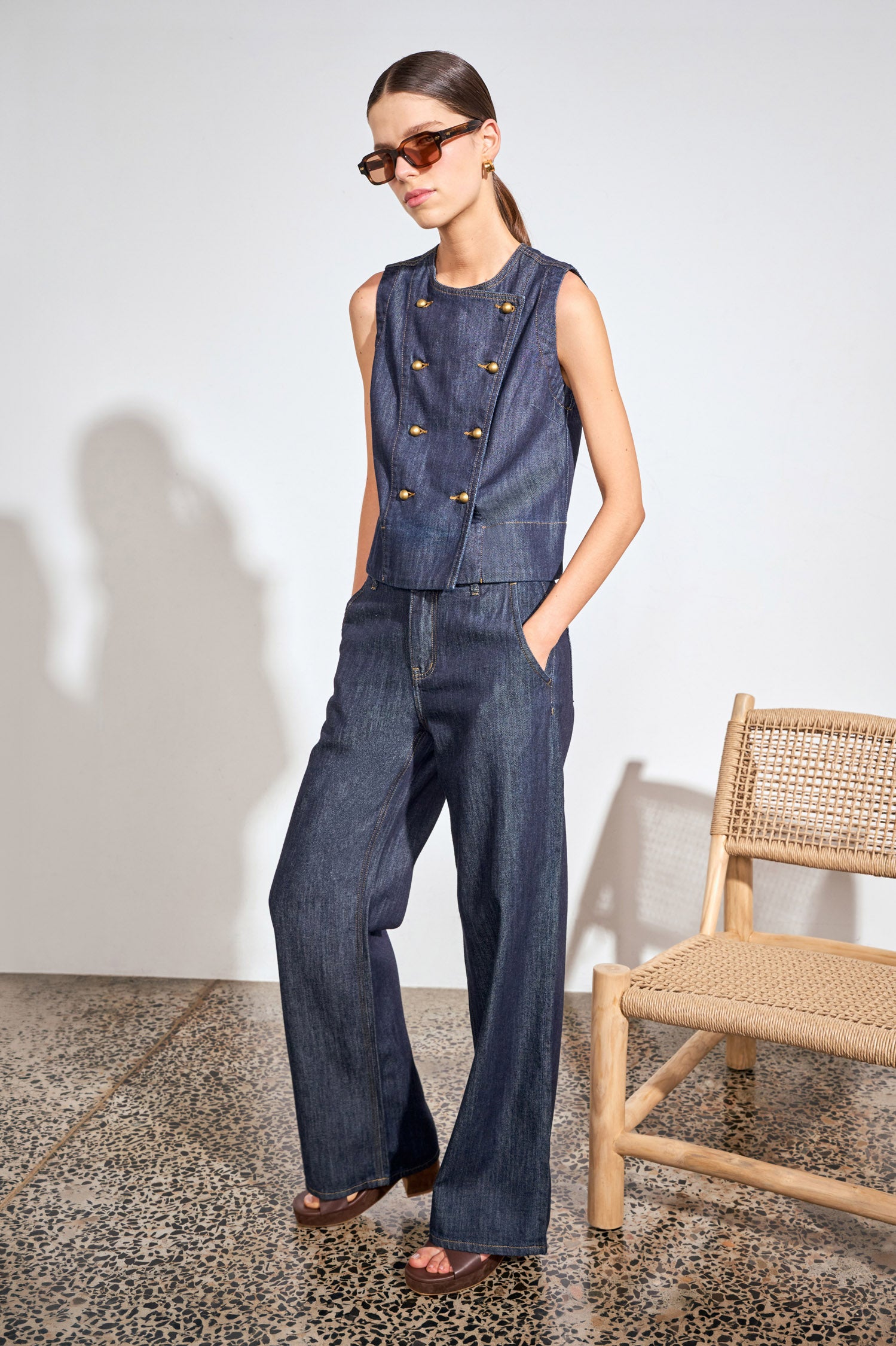 charge vest - dark denim|  zoe kratzmann| considered design