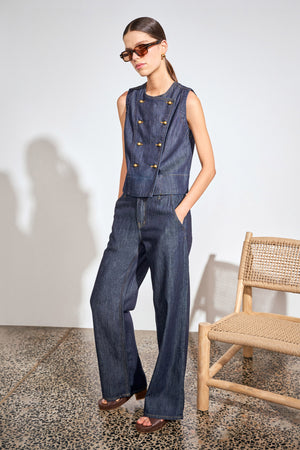 charge vest - dark denim|  zoe kratzmann| considered design