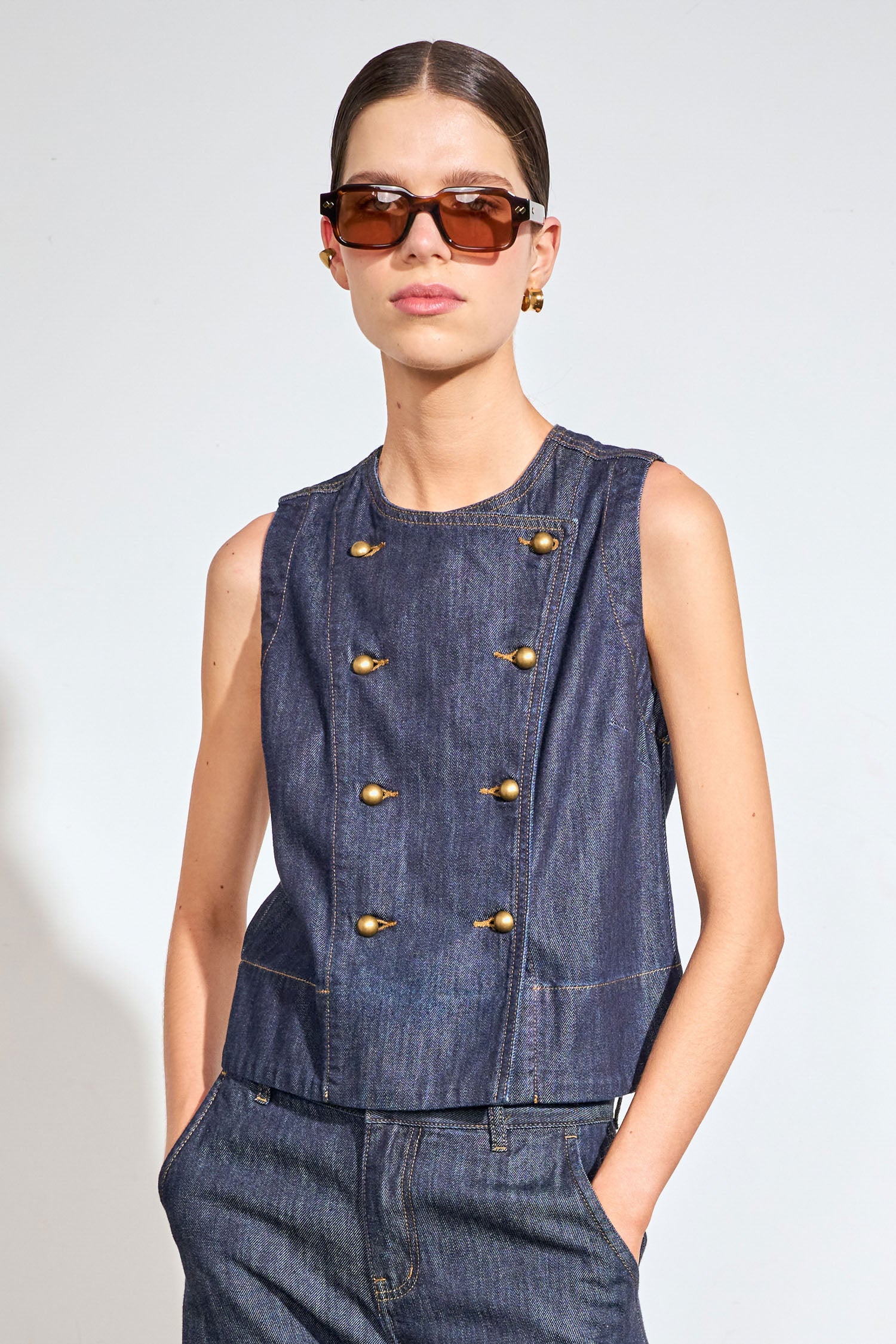 charge vest - dark denim|  zoe kratzmann| considered design