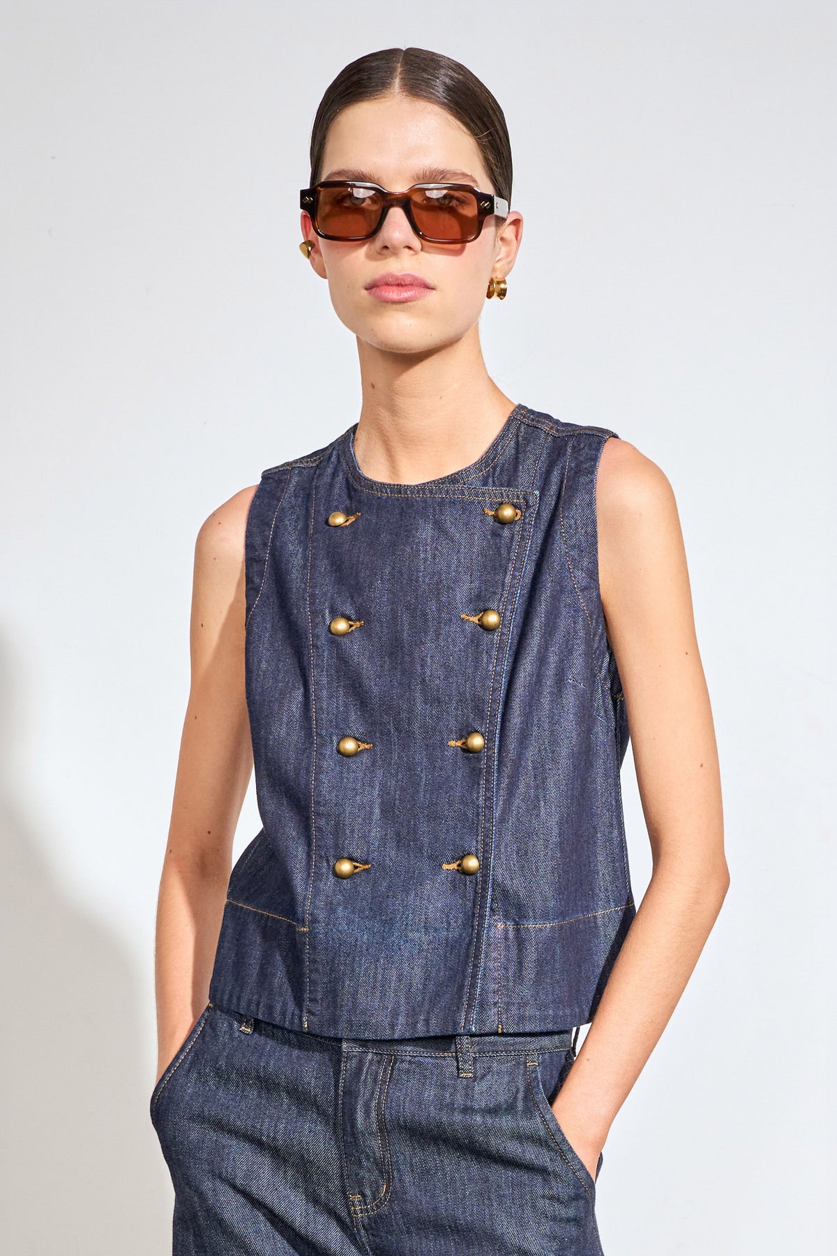 charge vest - dark denim|  zoe kratzmann| considered design