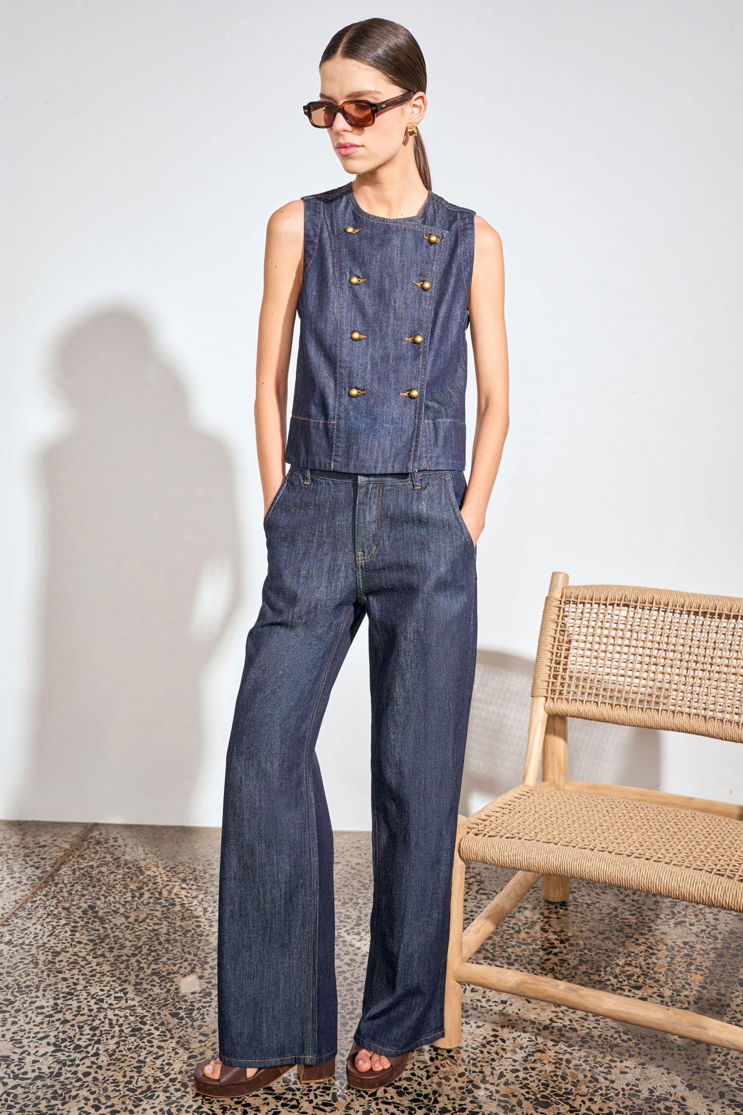 charge vest - dark denim|  zoe kratzmann| considered design