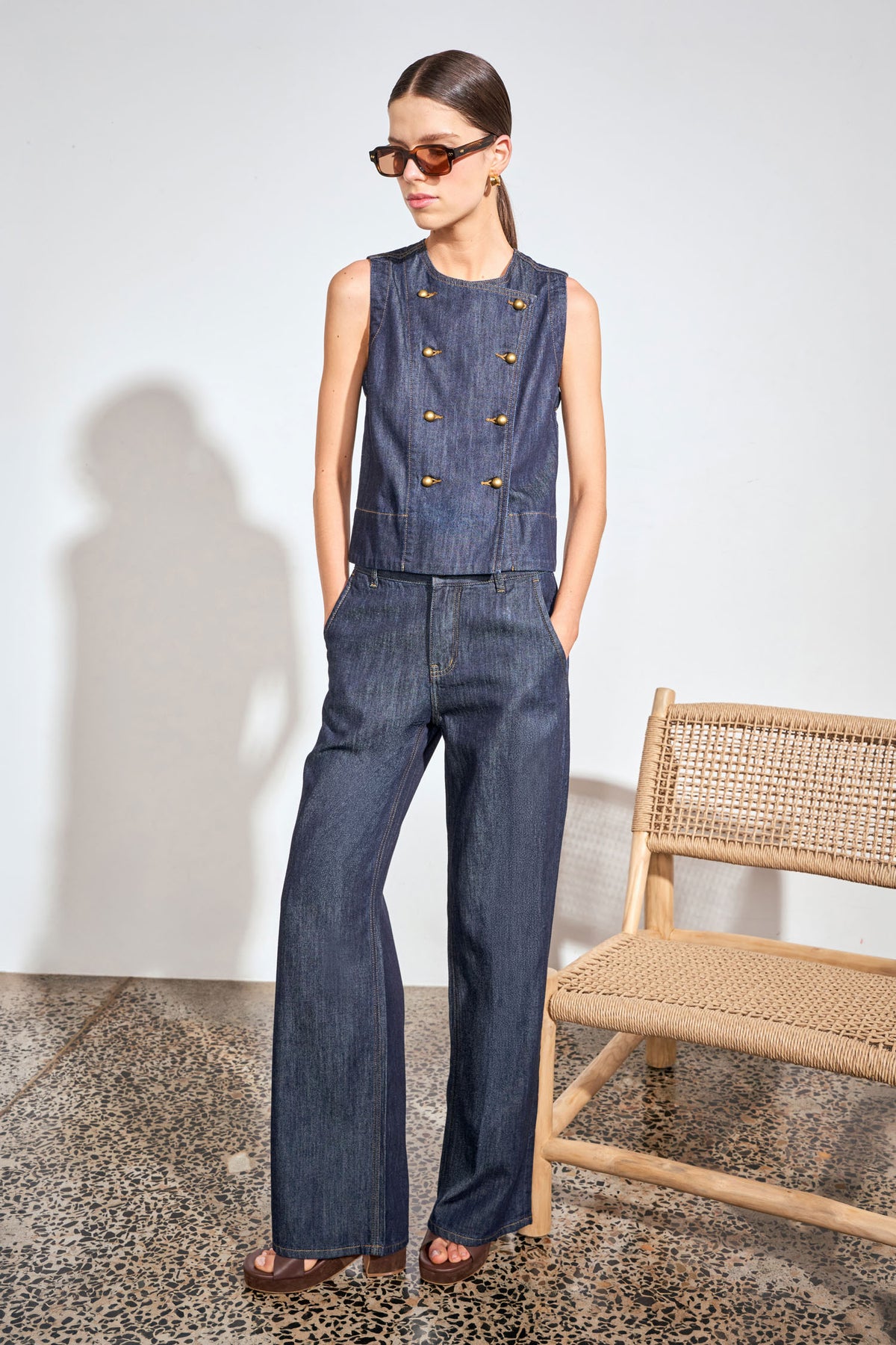 charge vest - dark denim|  zoe kratzmann| considered design