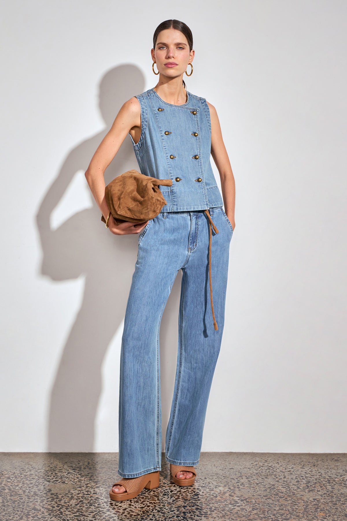 flint jean - mid wash denim