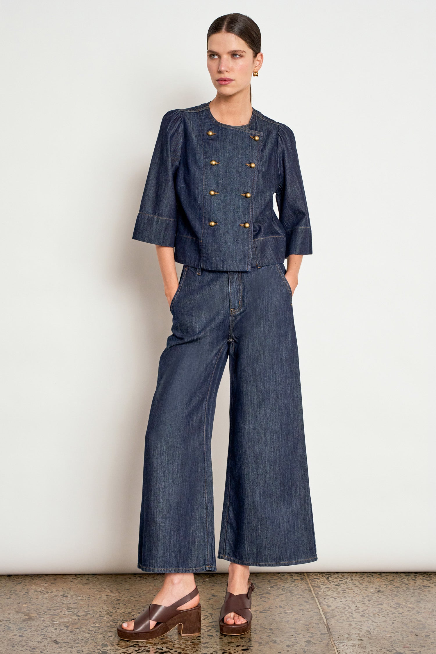 plunge jacket - dark denim|  zoe kratzmann| considered design