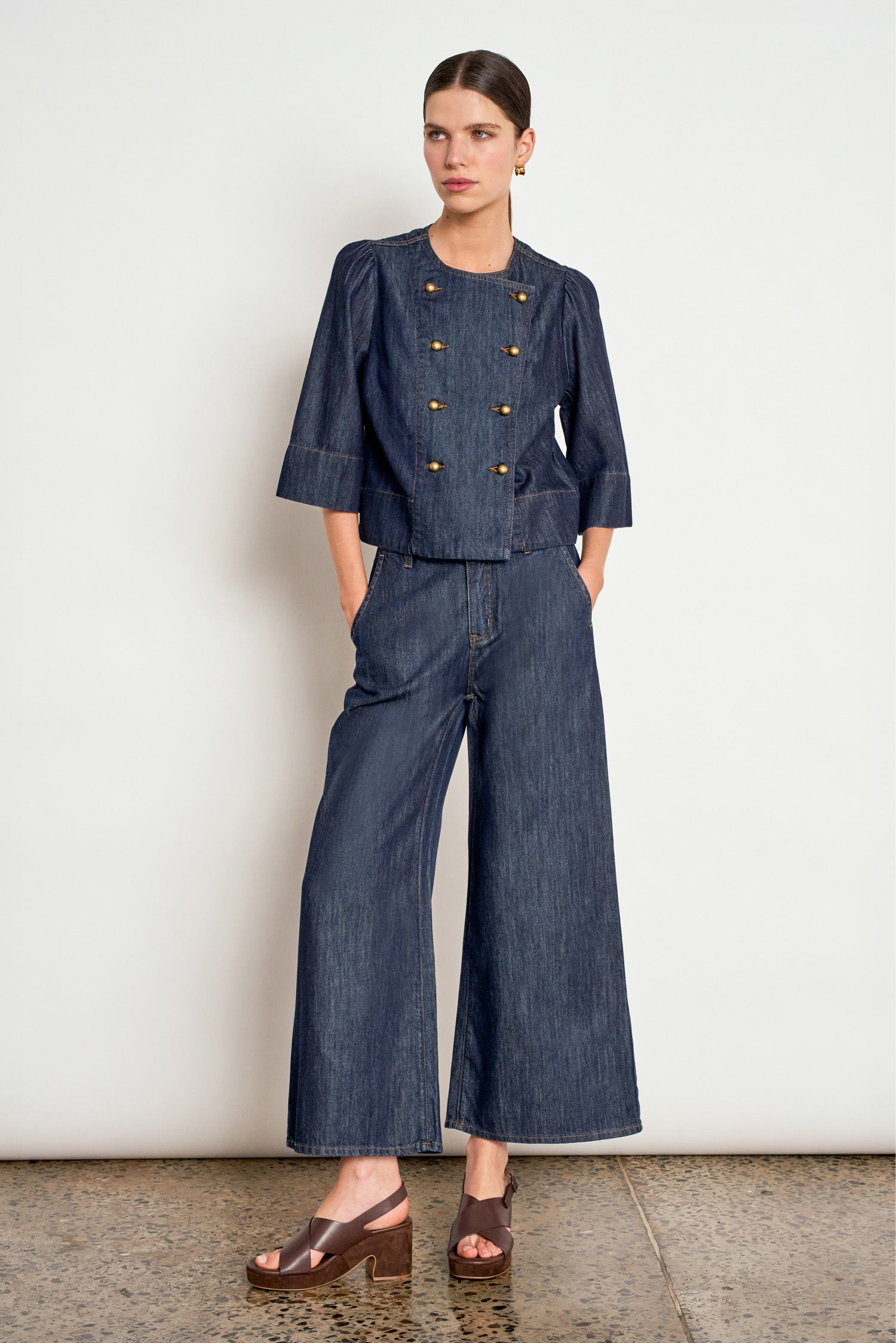 plunge jacket - dark denim|  zoe kratzmann| considered design