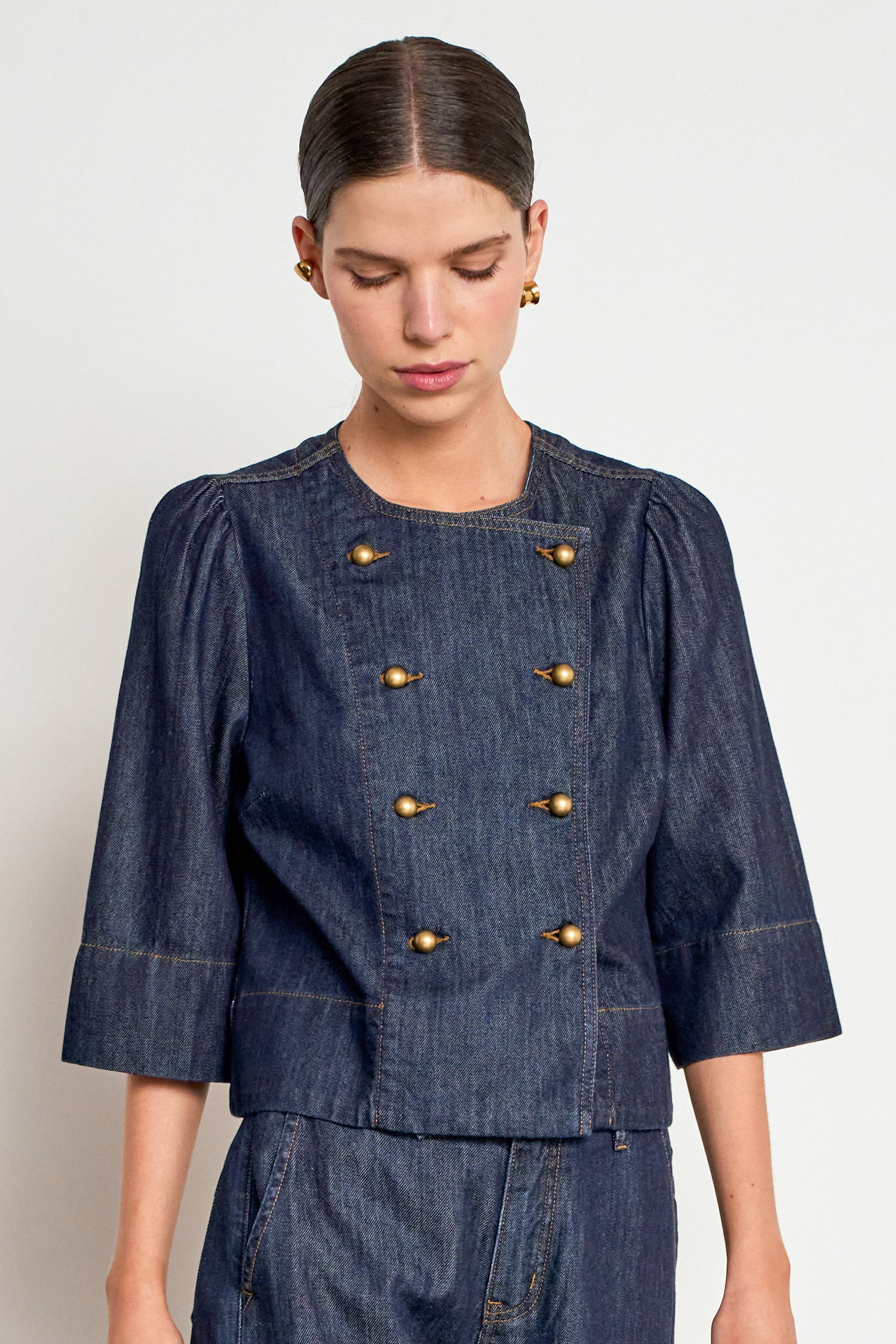 plunge jacket - dark denim|  zoe kratzmann| considered design