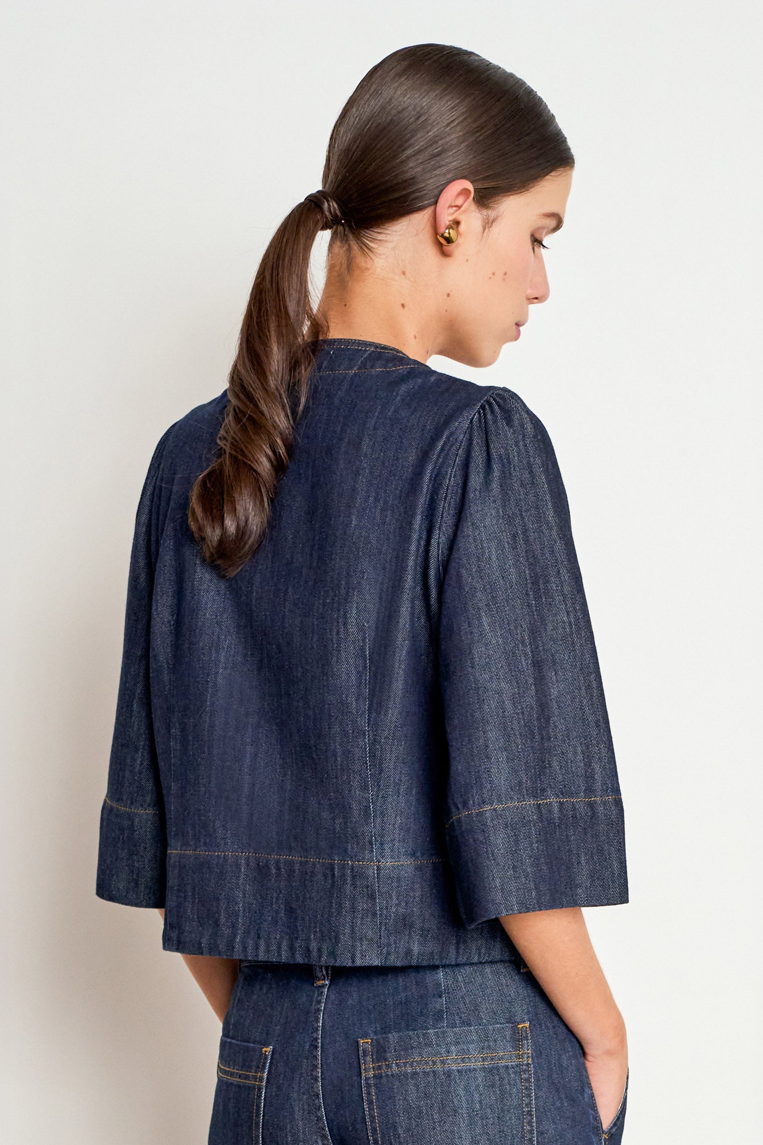 plunge jacket - dark denim|  zoe kratzmann| considered design