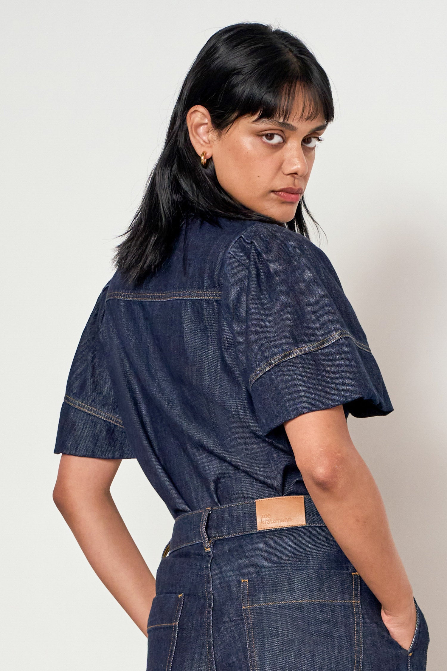 magnify top - dark denim|  zoe kratzmann| considered design
