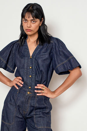 magnify top - dark denim|  zoe kratzmann| considered design