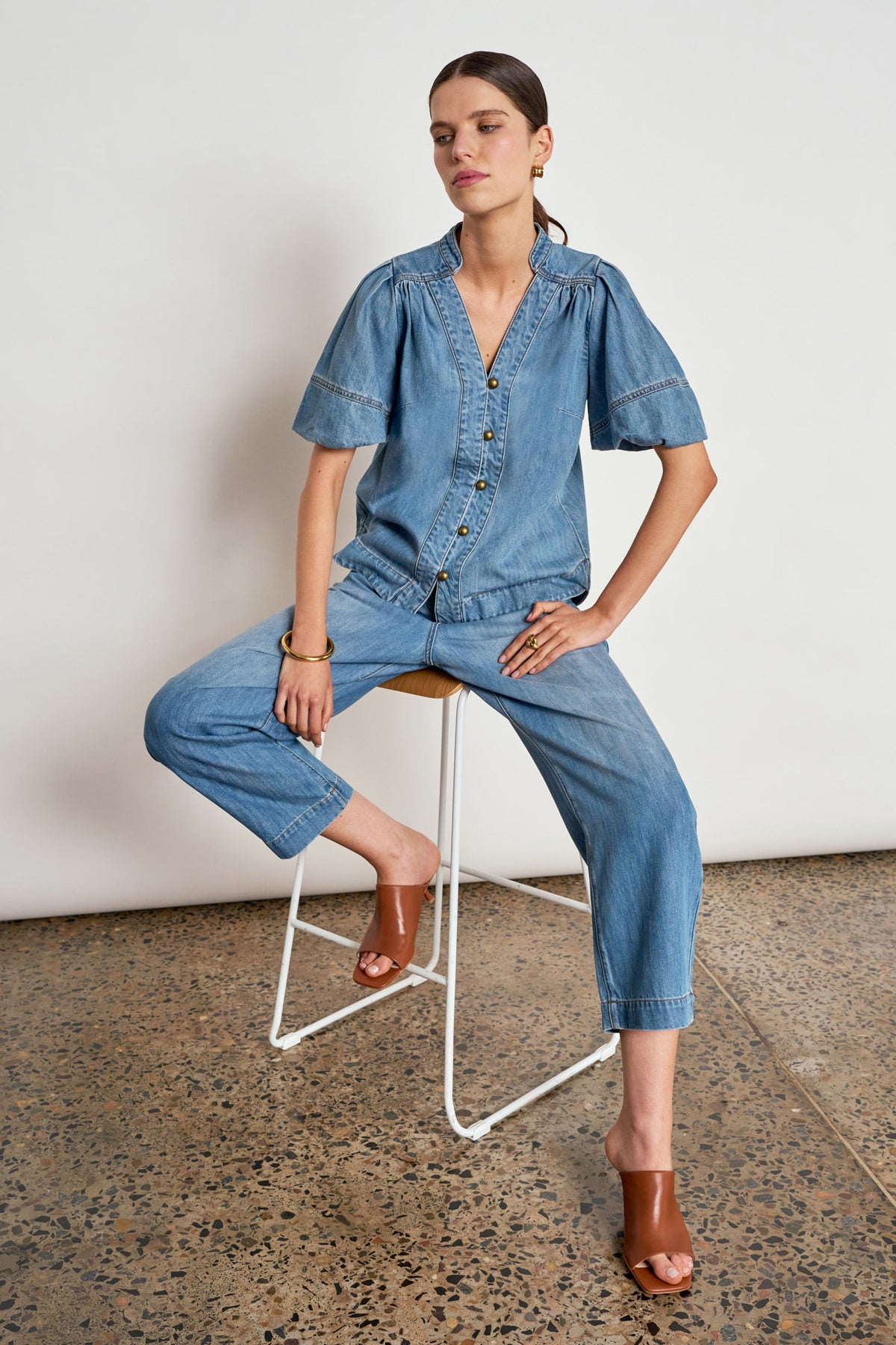 ascend pant - mid wash denim