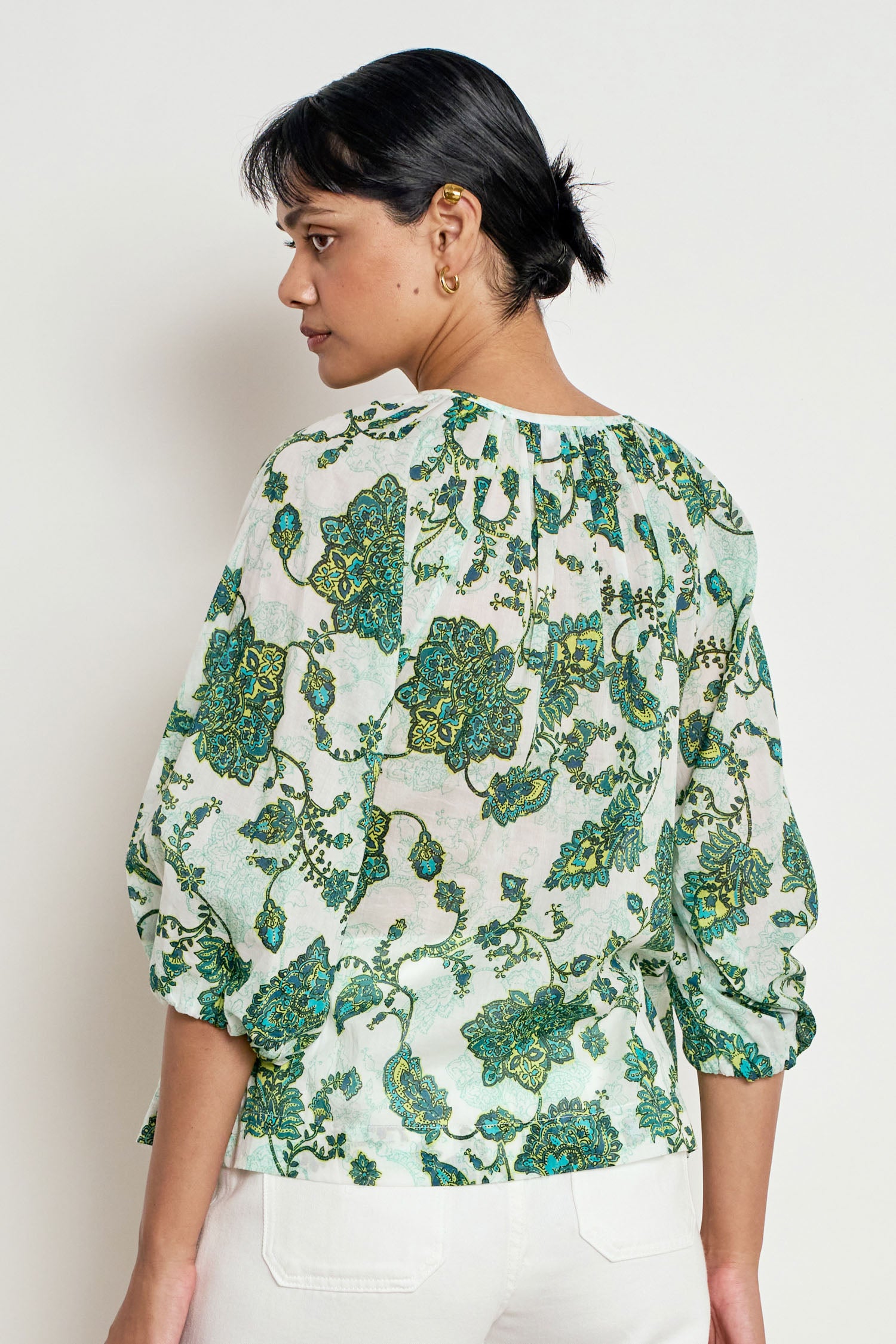 vow top - garden paisley