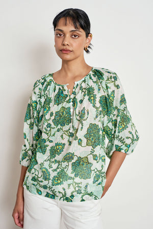 vow top - garden paisley