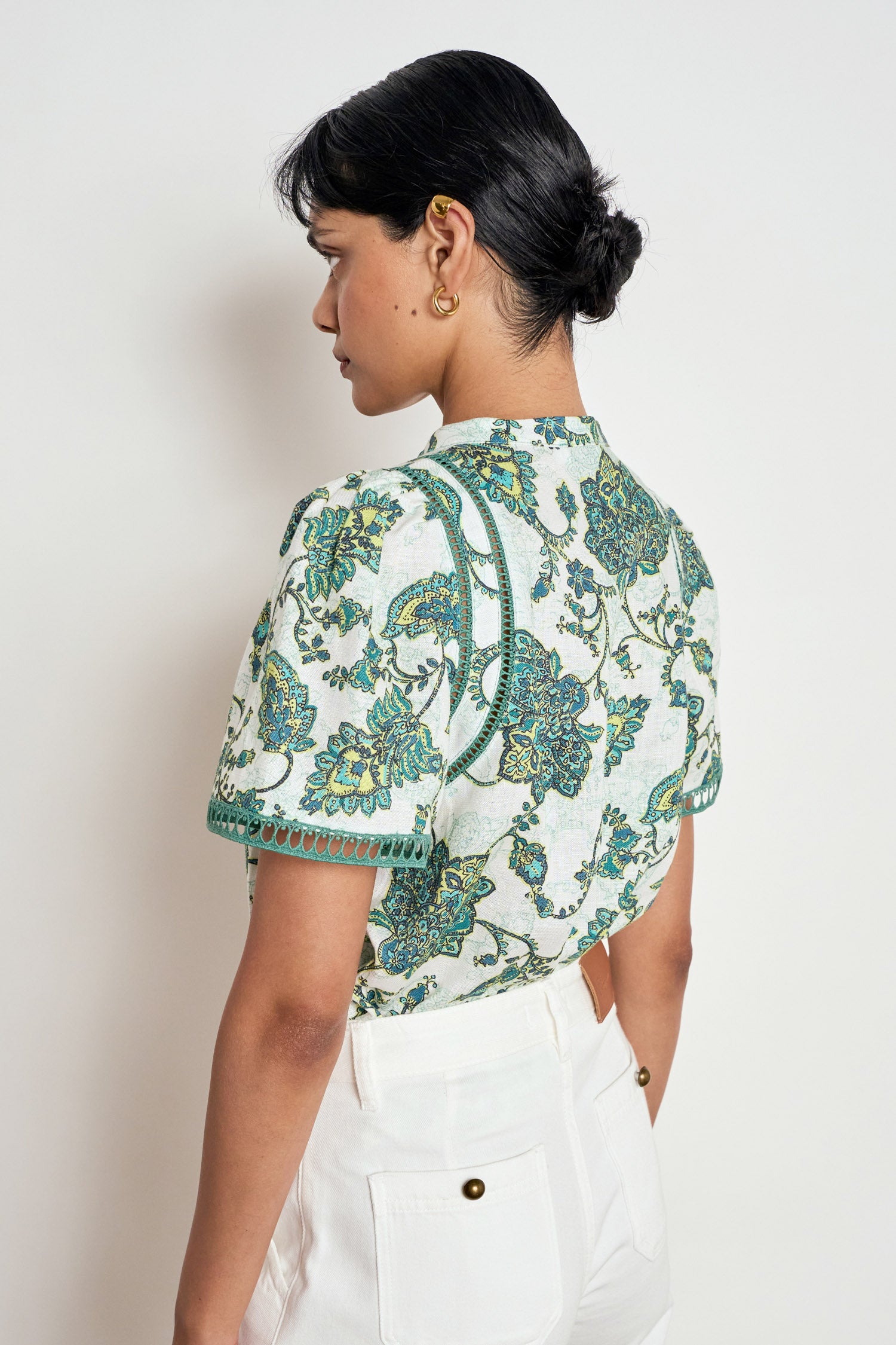 charm top - garden paisley