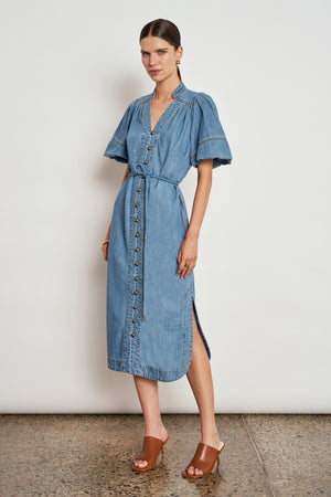 legacy dress - mid wash denim