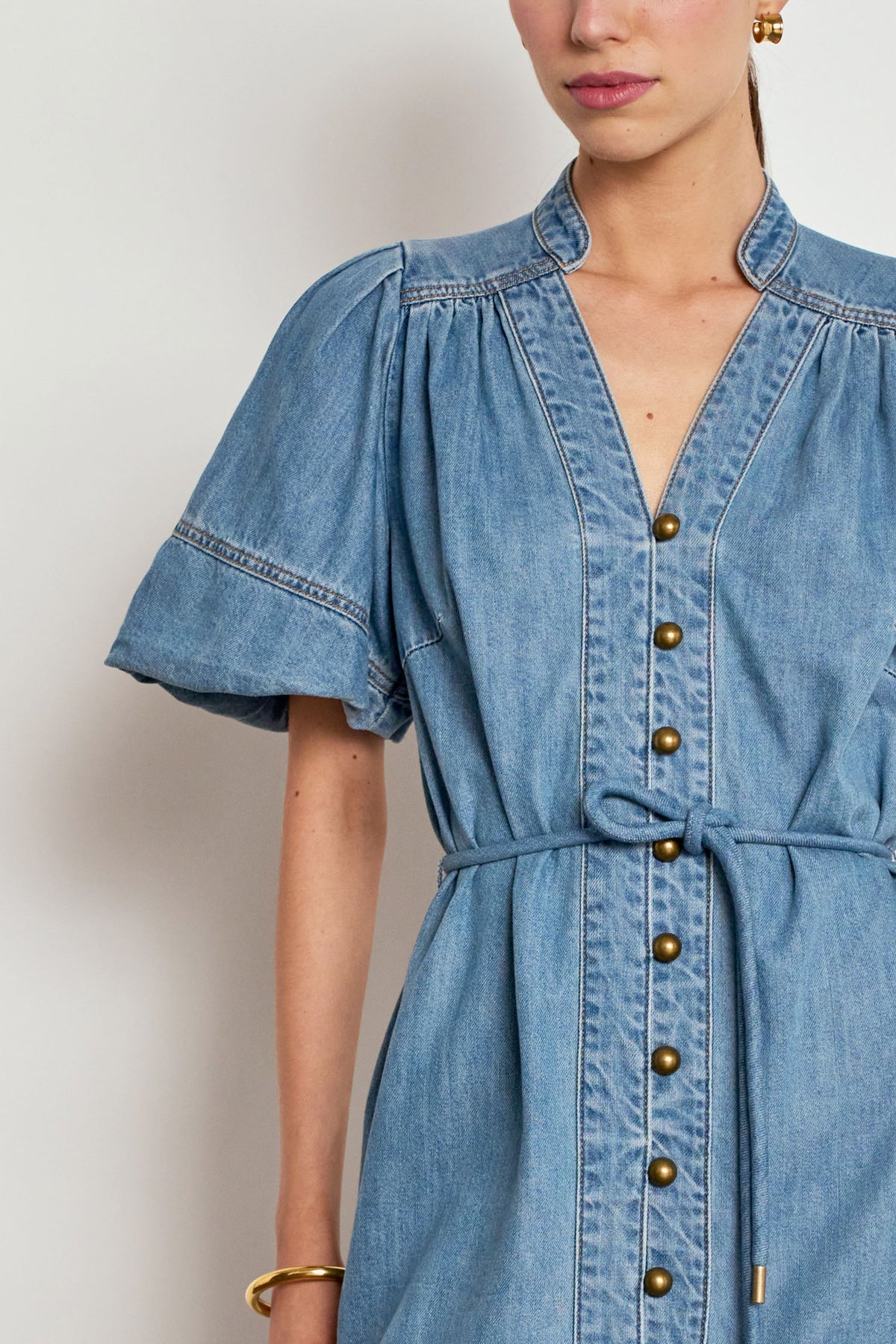 legacy dress - mid wash denim