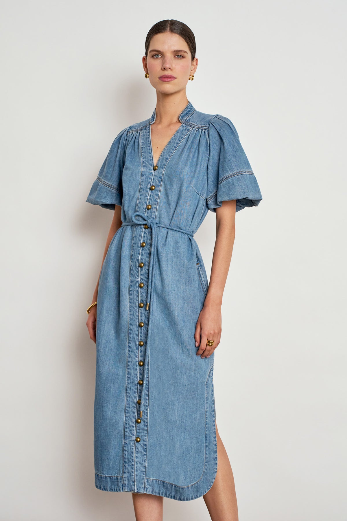 legacy dress - mid wash denim