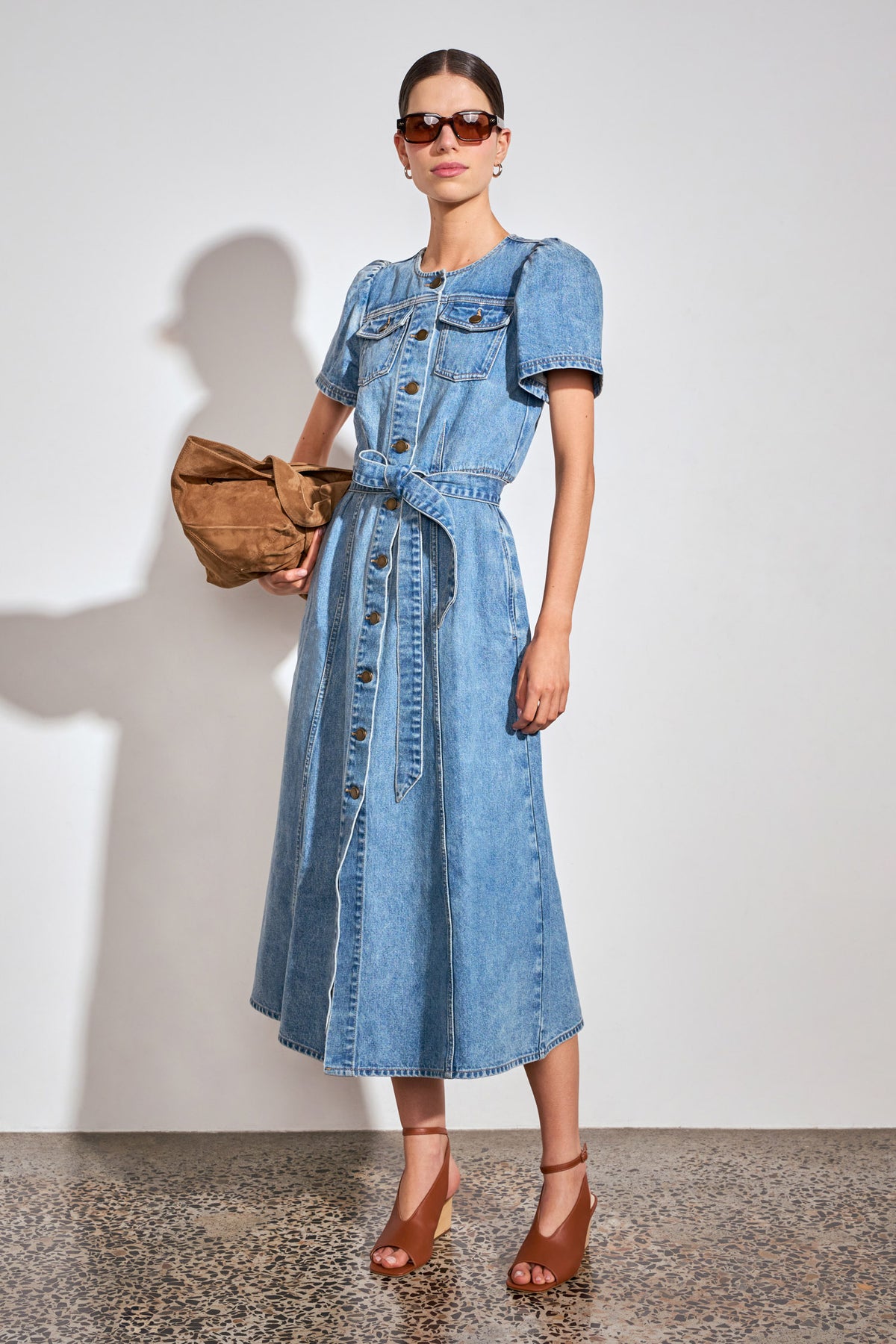 allude dress - mid denim