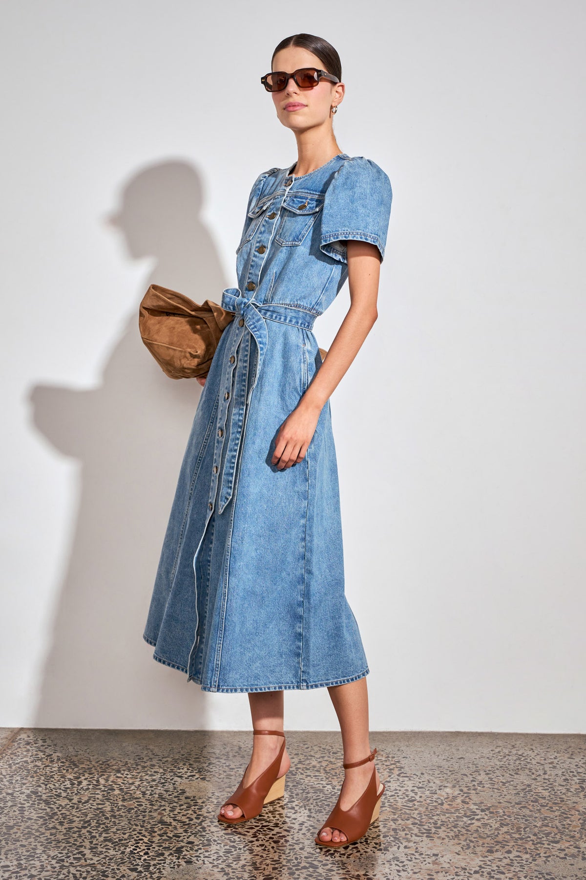 allude dress - mid denim
