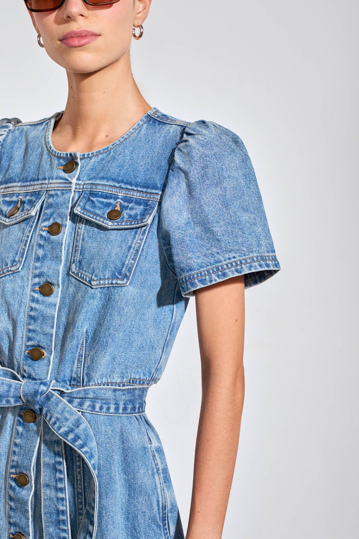 allude dress - mid denim