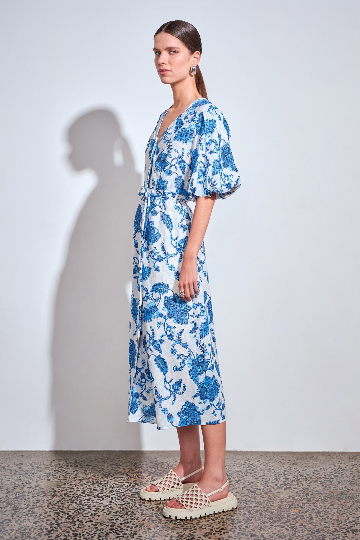 focus dress - azure paisley