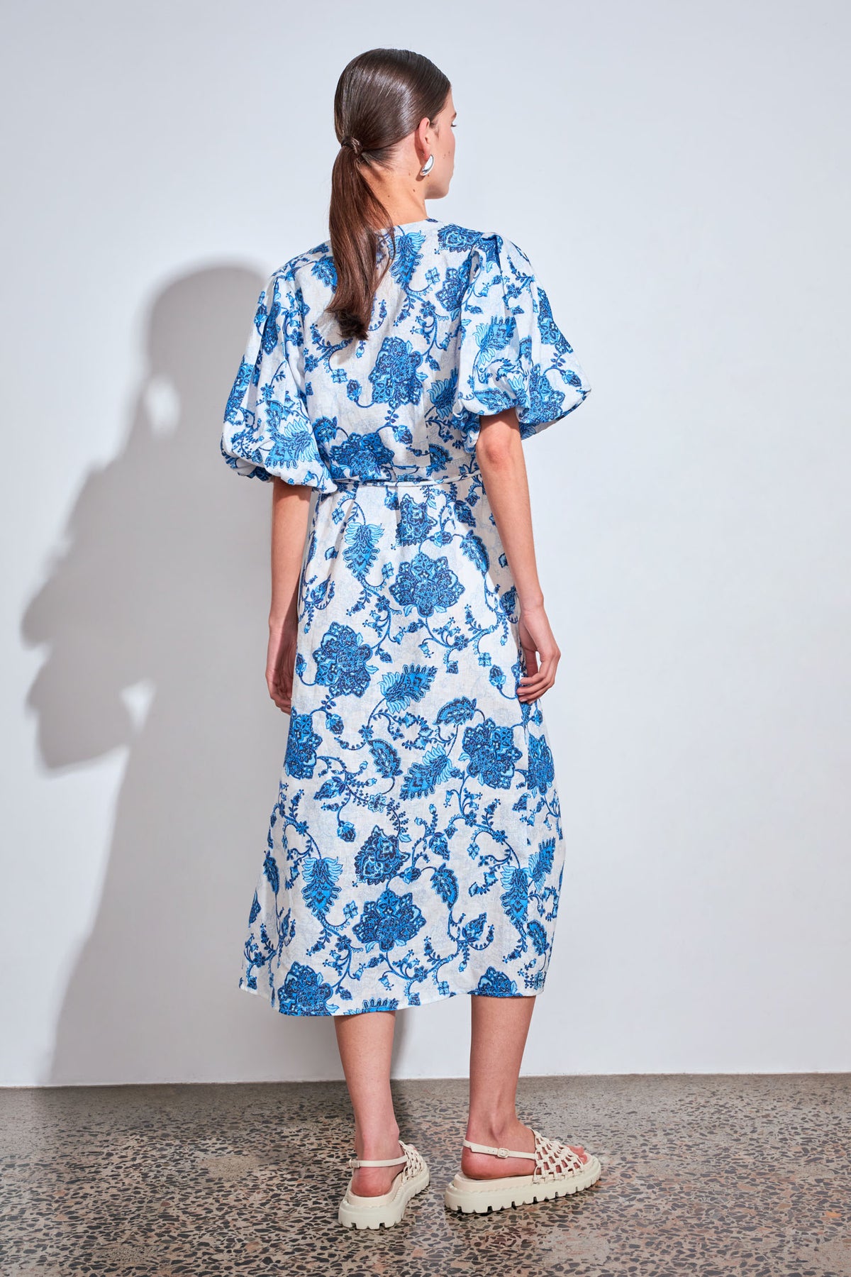 focus dress - azure paisley