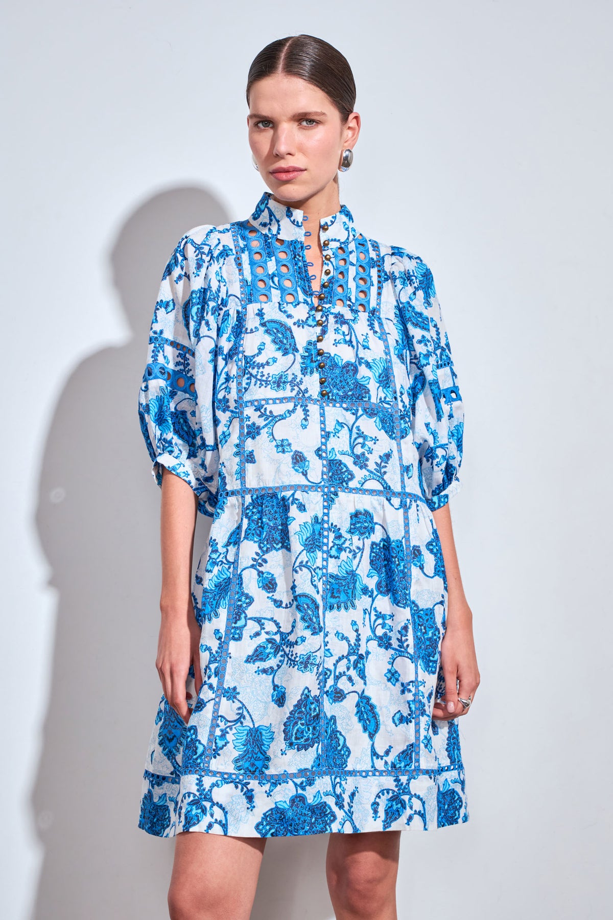 capture dress - azure paisley