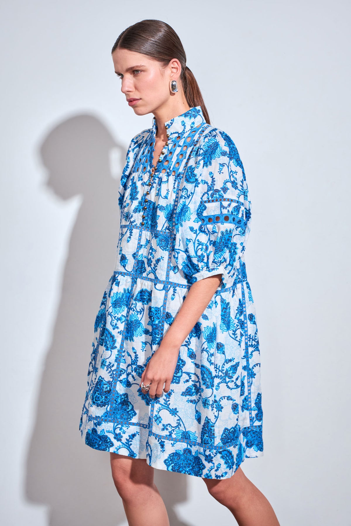 capture dress - azure paisley