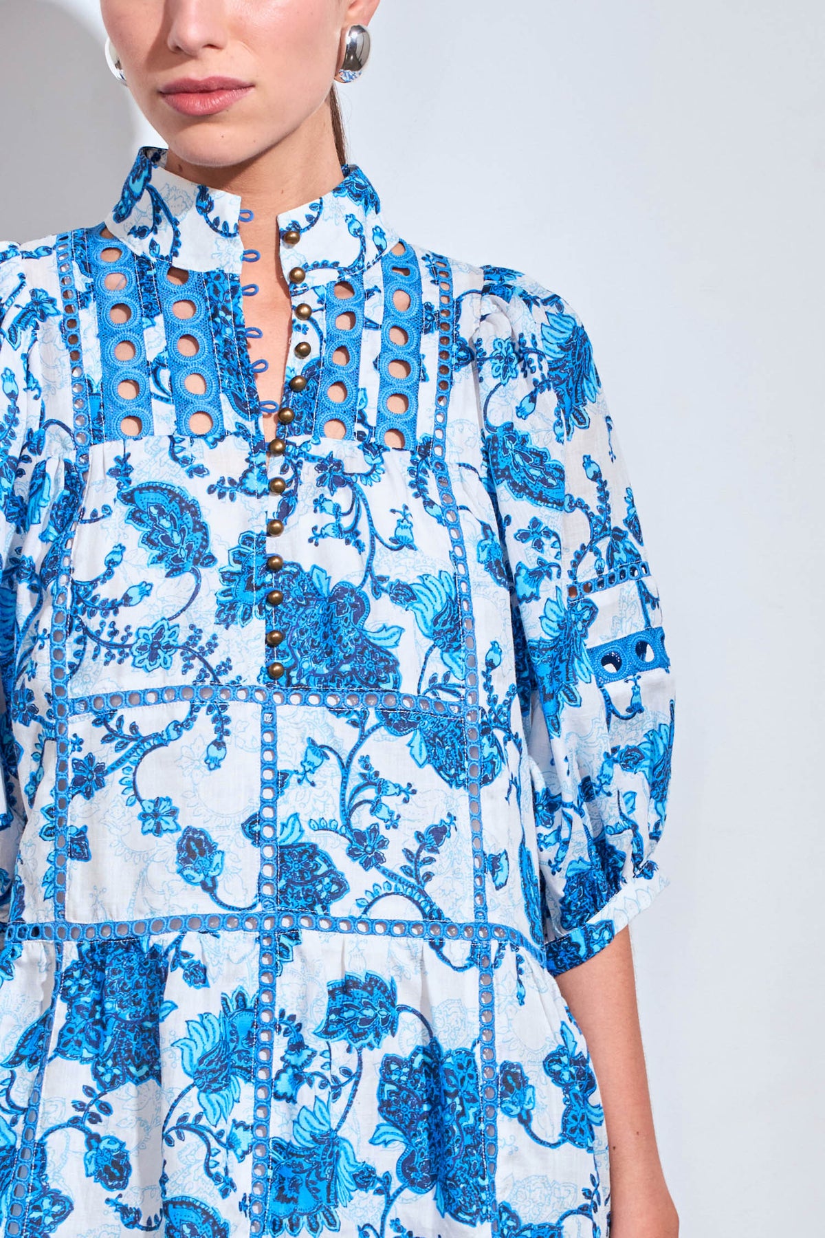 capture dress - azure paisley