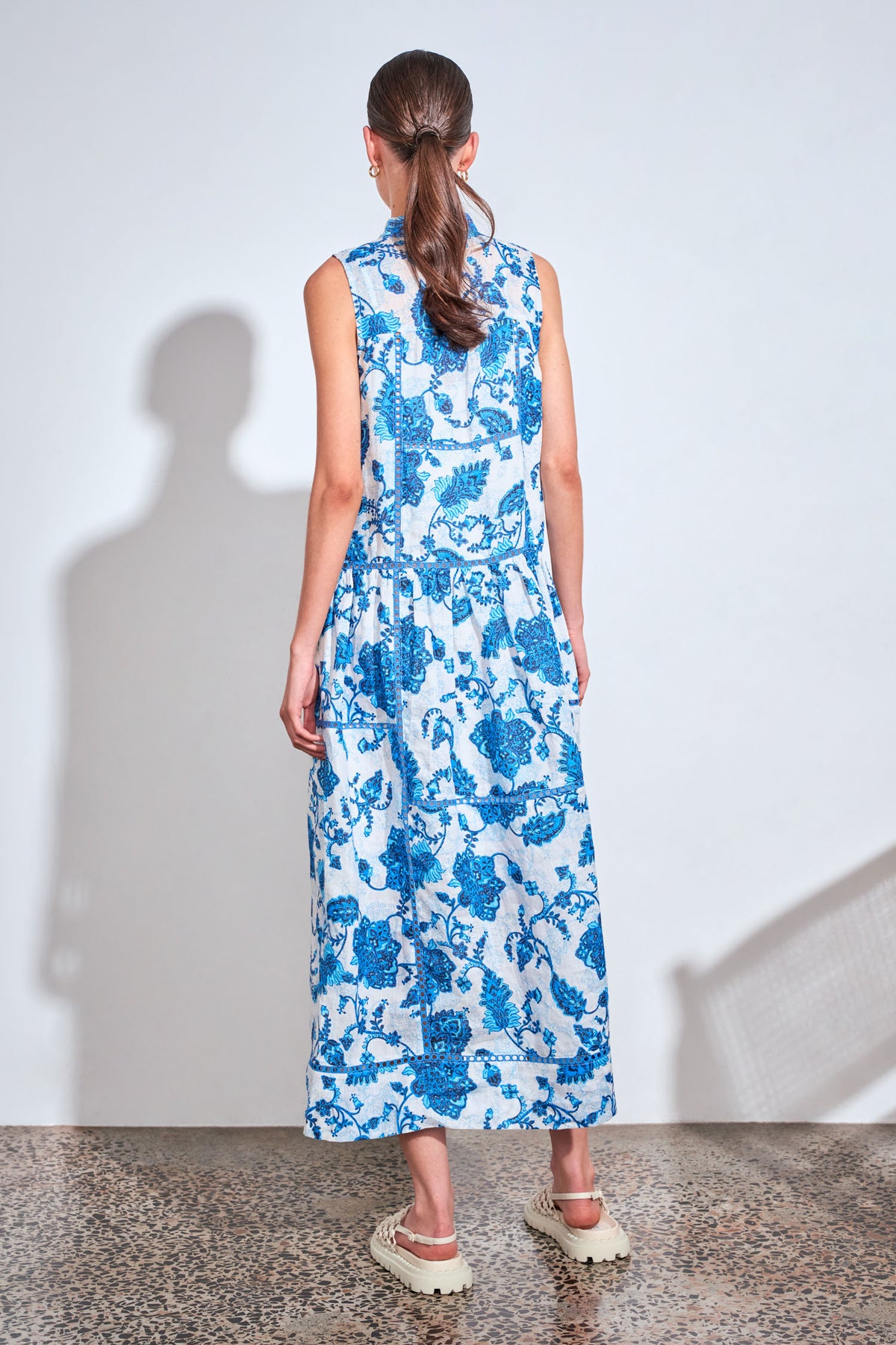 linger dress - azure paisley