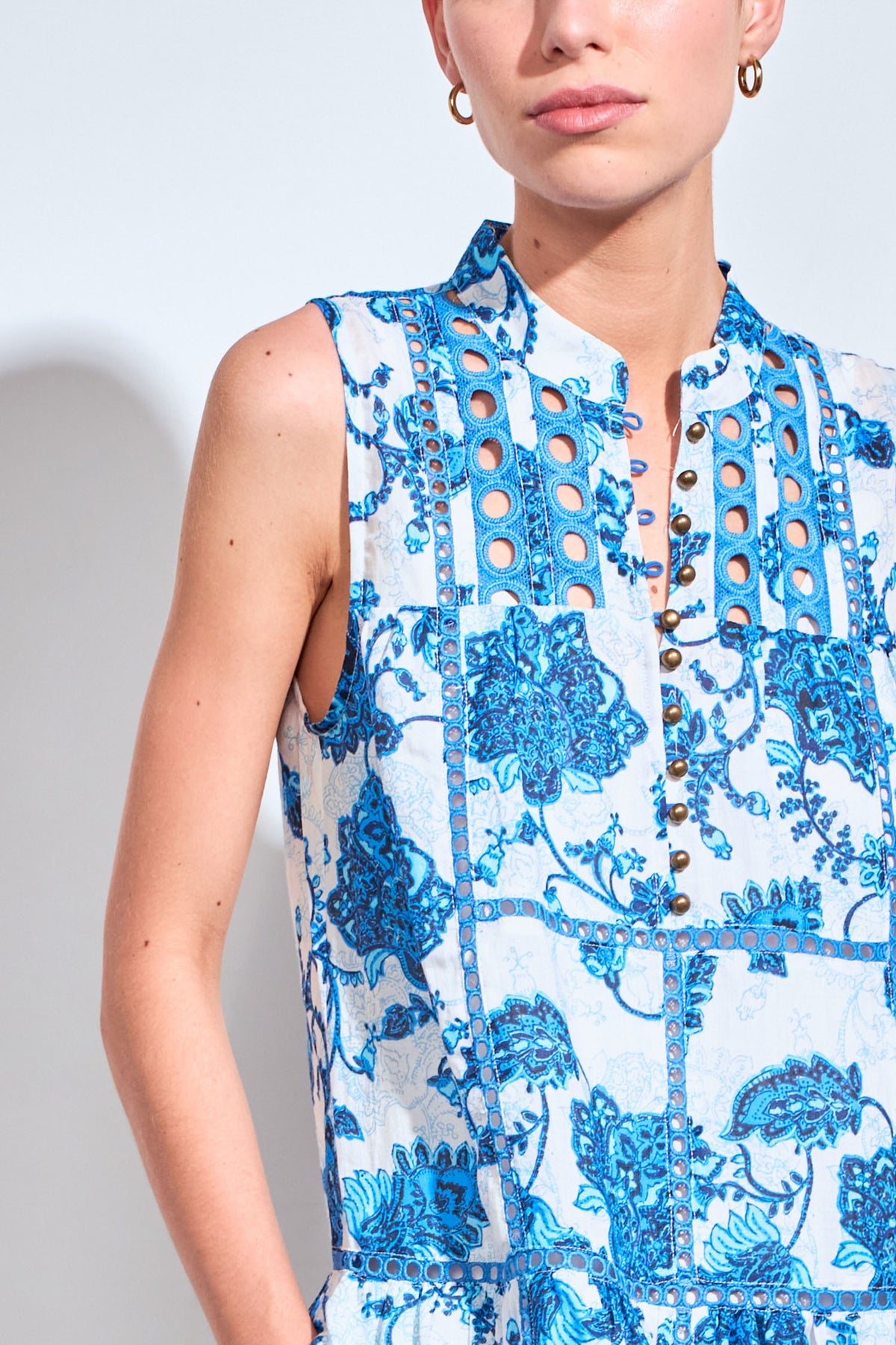 linger dress - azure paisley
