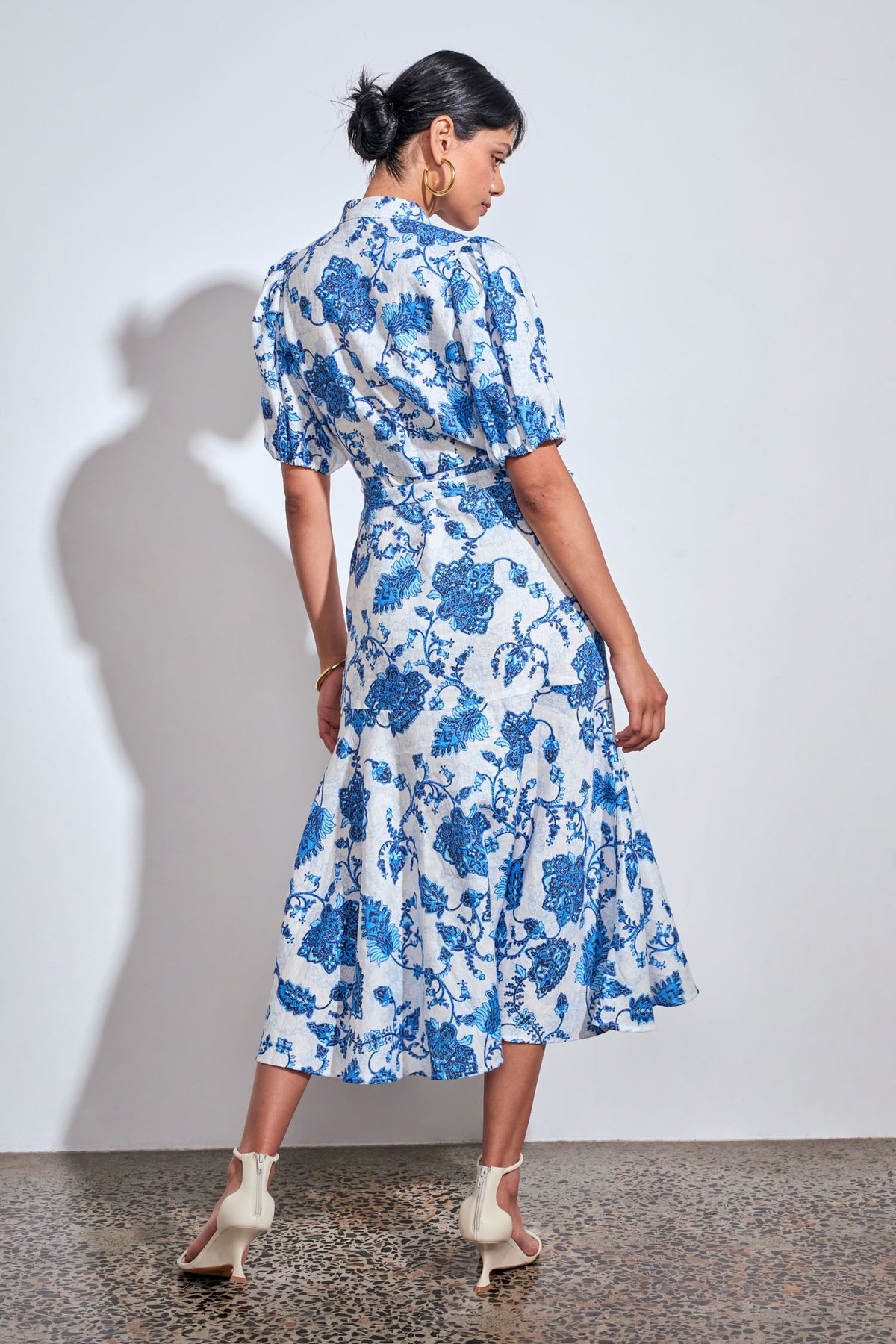 cascade dress - azure paisley