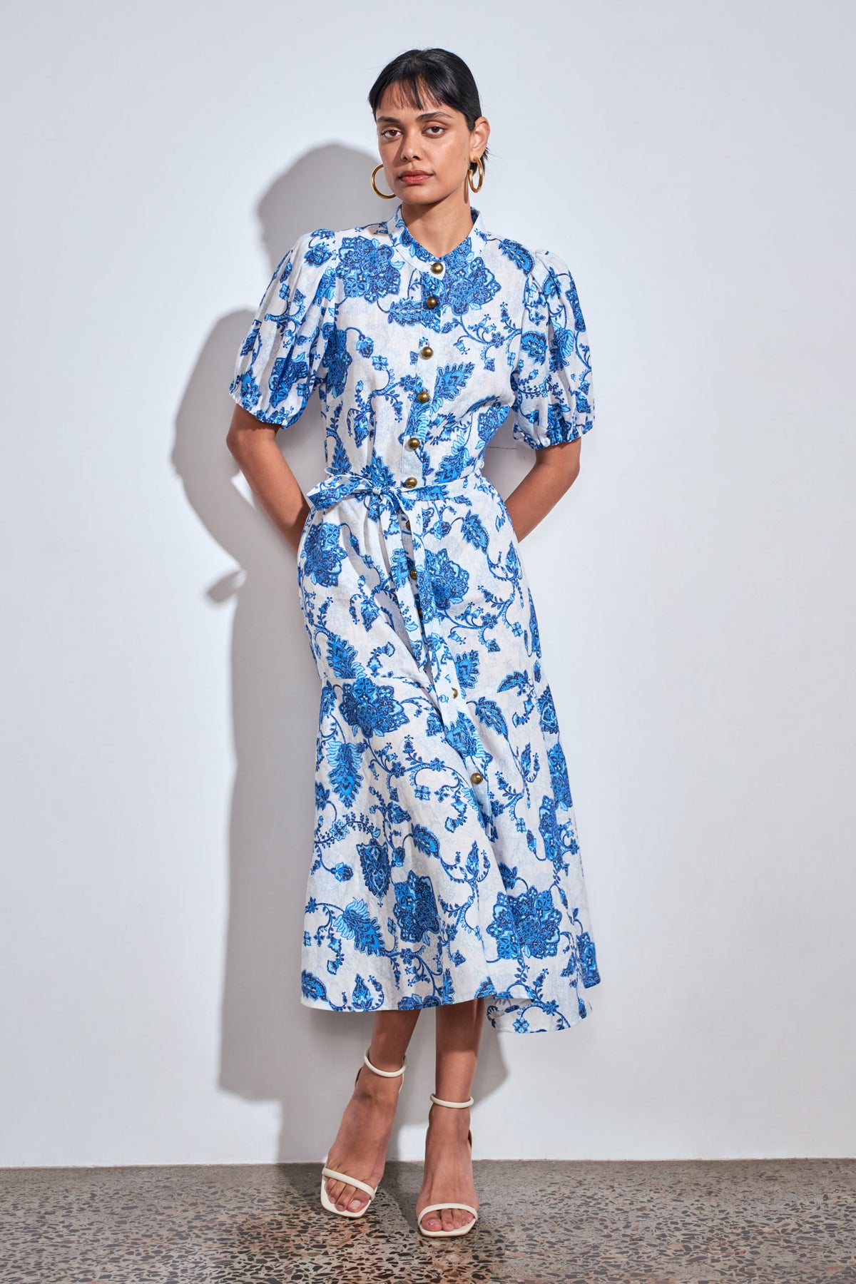 cascade dress - azure paisley