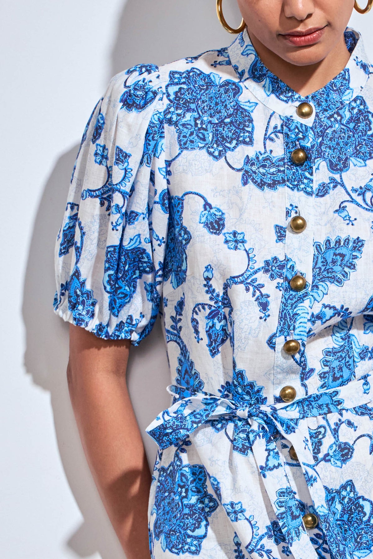 cascade dress - azure paisley