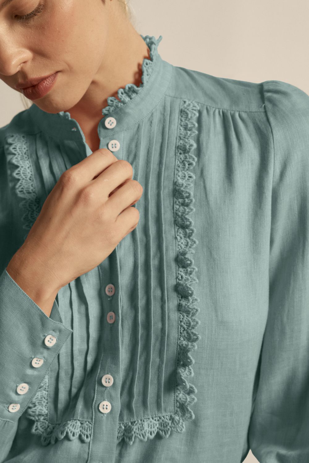 haze top - dusty blue