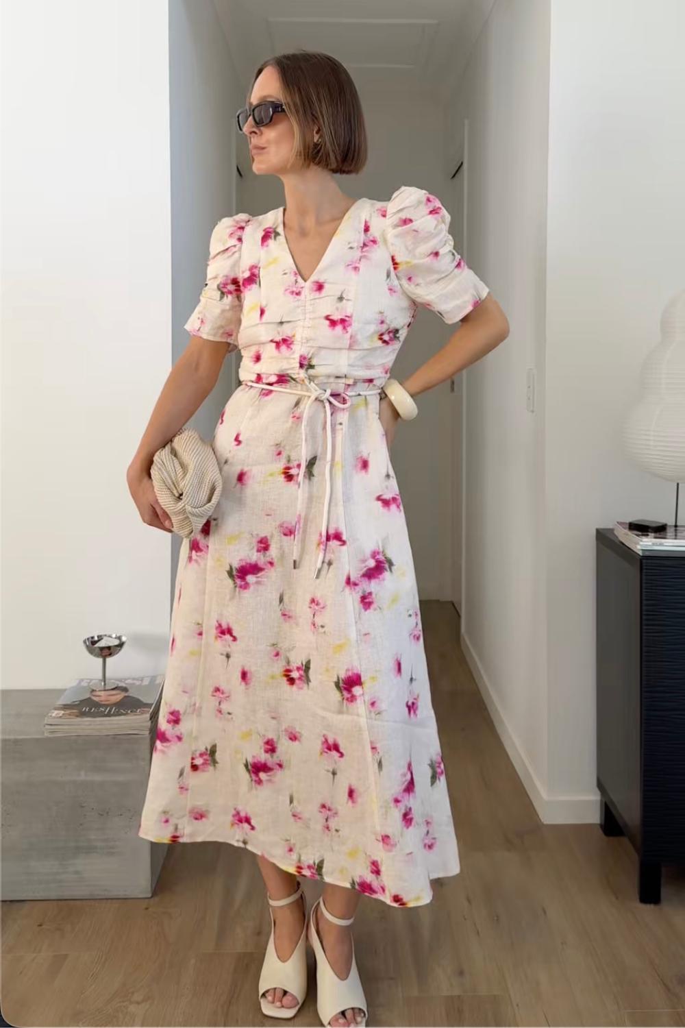 glimmer dress - watercolour bloom|  zoe kratzmann| considered design