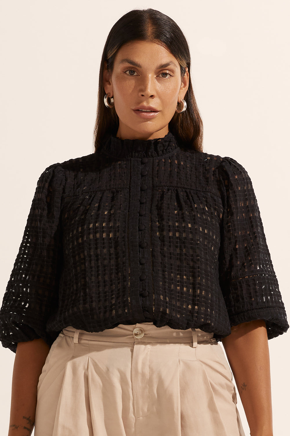 wayfarer top - black window