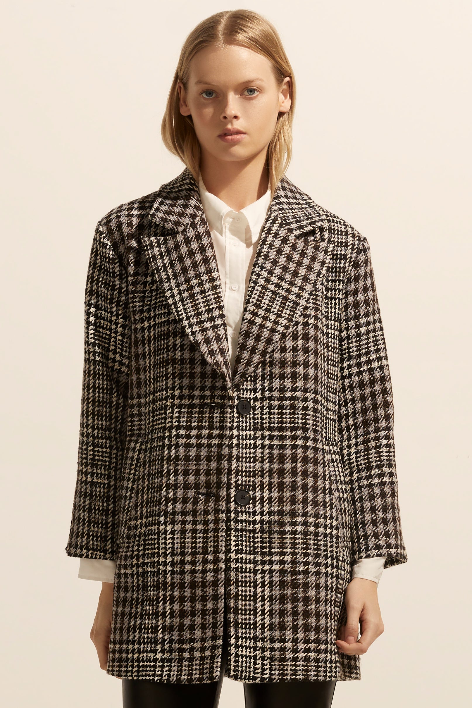 Alight coat - Check Bouclé