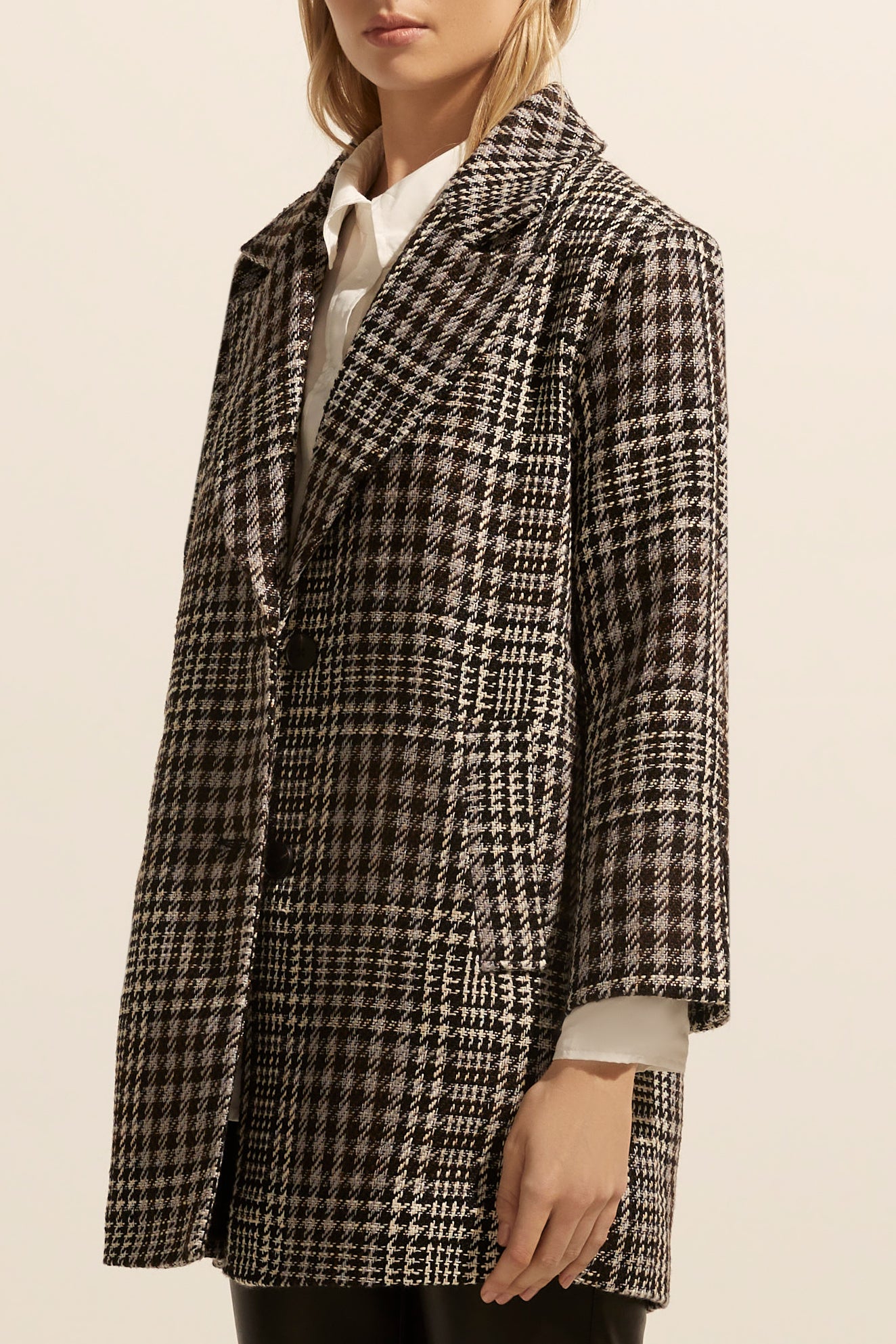 Alight coat - Check Bouclé