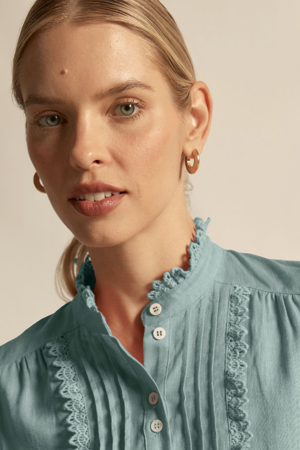 haze top - dusty blue