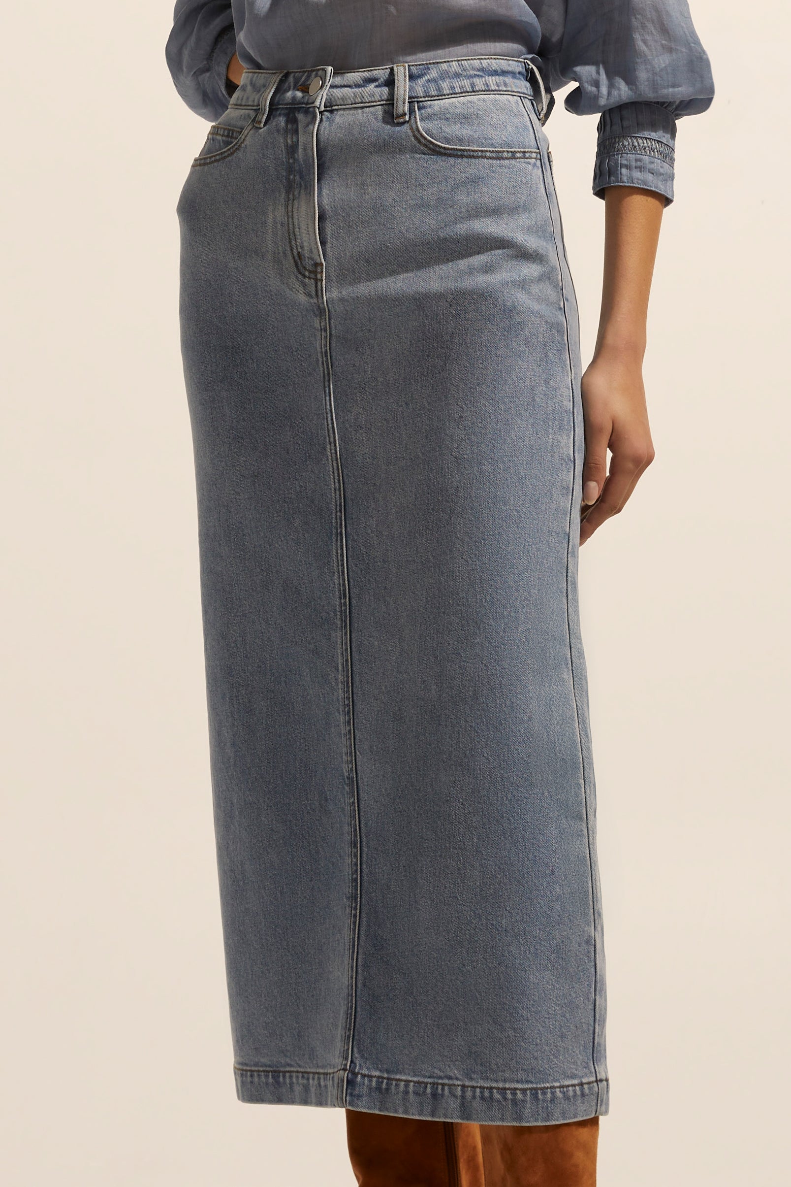 accord skirt - washed denim