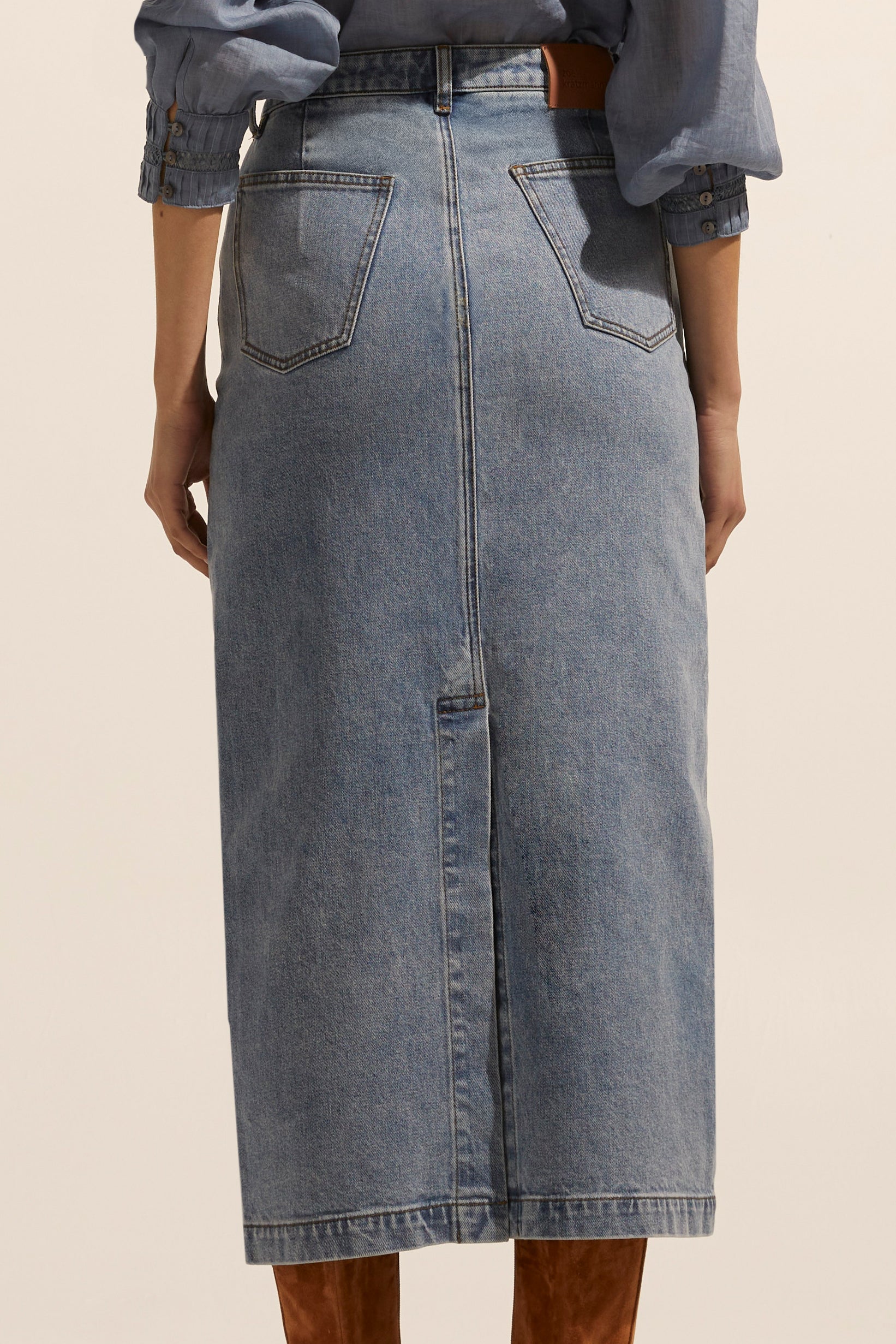 accord skirt - washed denim