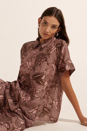 jaunt top - cacao batik